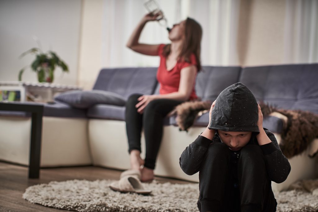 Excessive alcohol consumption around a child
